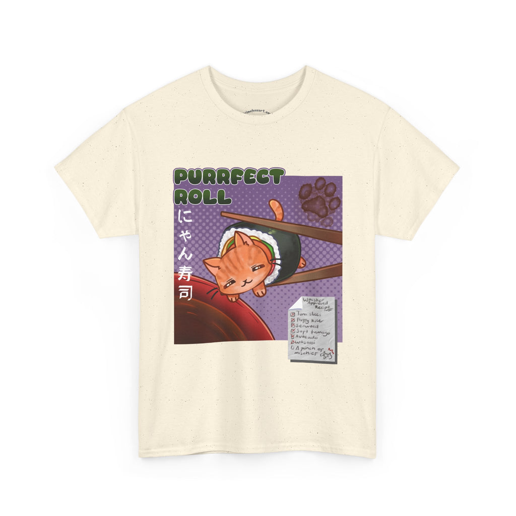 Purrfect Roll T-Shirt — Cute Cat Sushi Graphic Tee