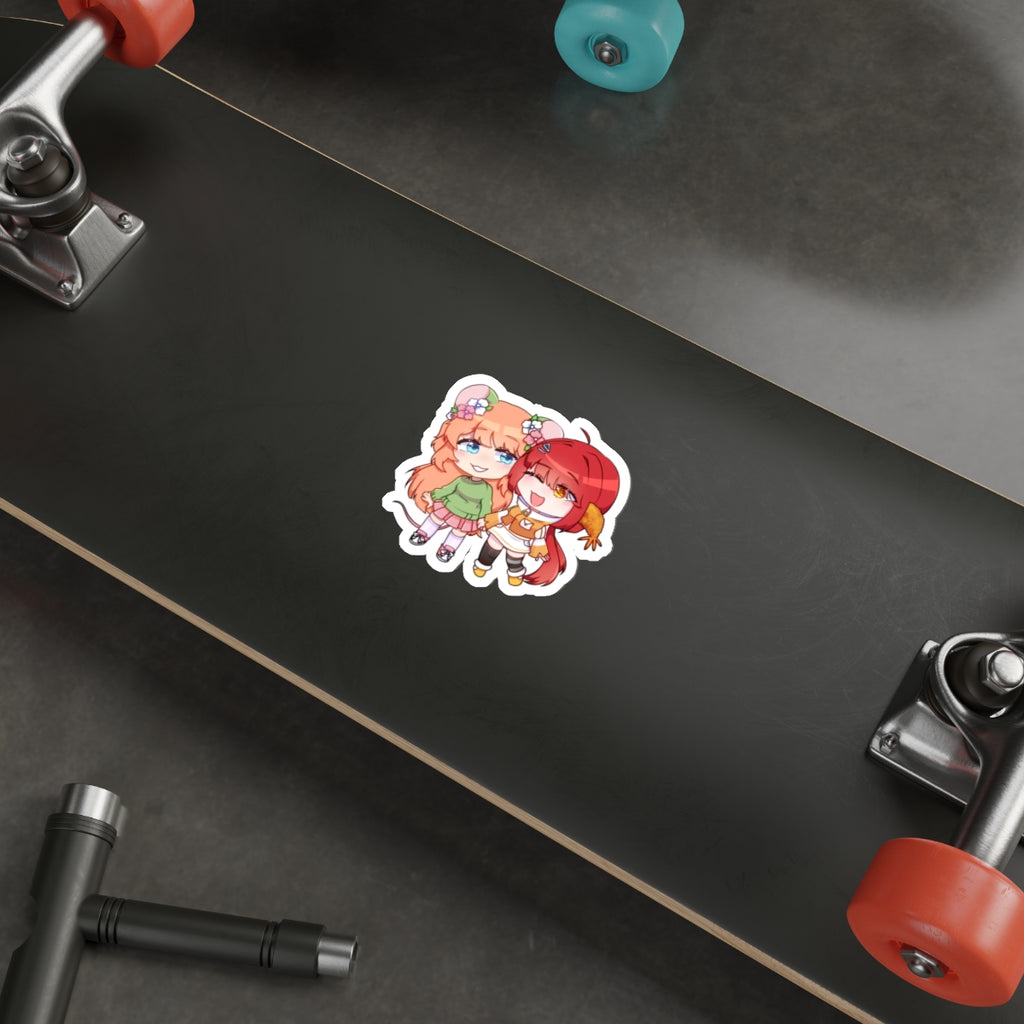 Cute Chibi Friends Vinyl Die-Cut Sticker — Kawaii Besties Decal