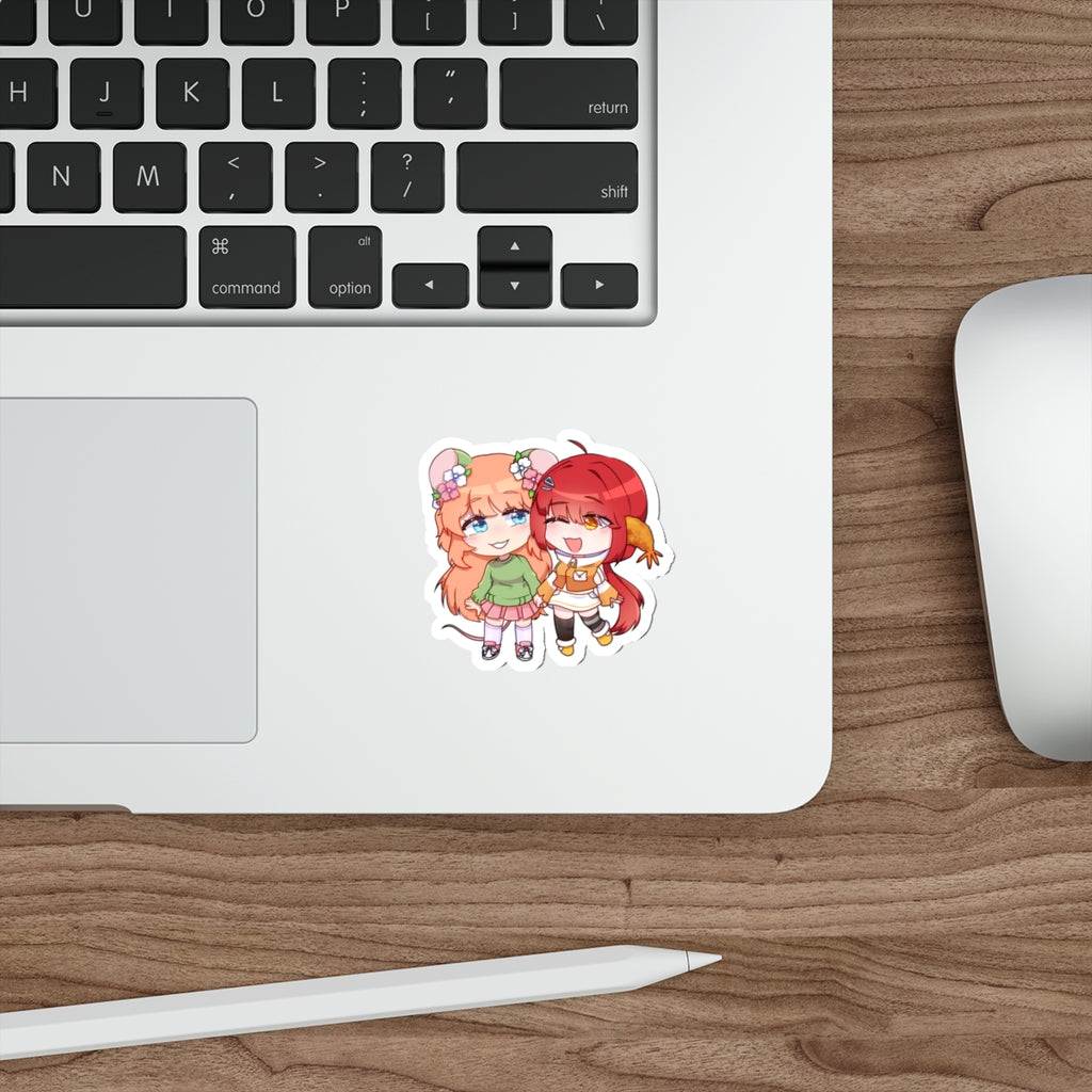 Cute Chibi Friends Vinyl Die-Cut Sticker — Kawaii Besties Decal