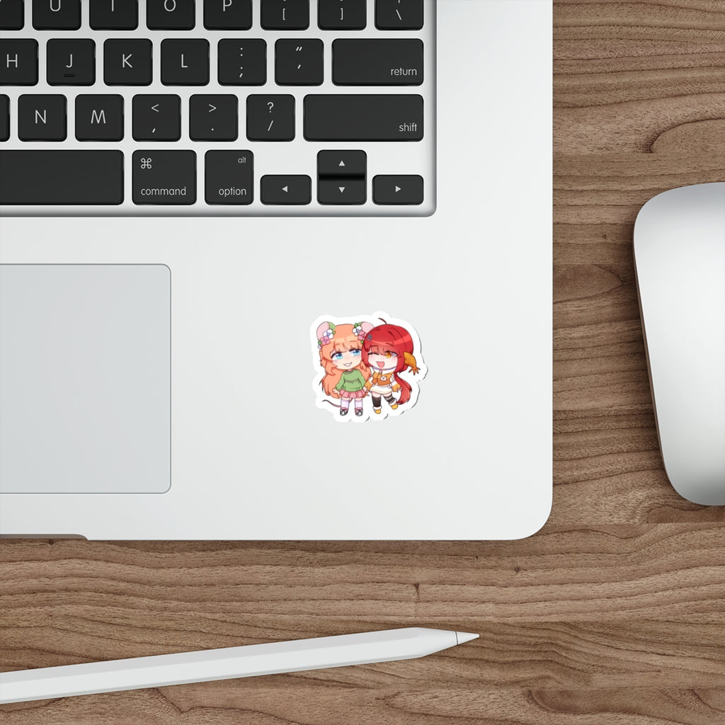 Cute Chibi Friends Vinyl Die-Cut Sticker — Kawaii Besties Decal