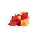 Cute Red & Yellow Capybaras Die-Cut Sticker — Kawaii Capybara Couple Decal