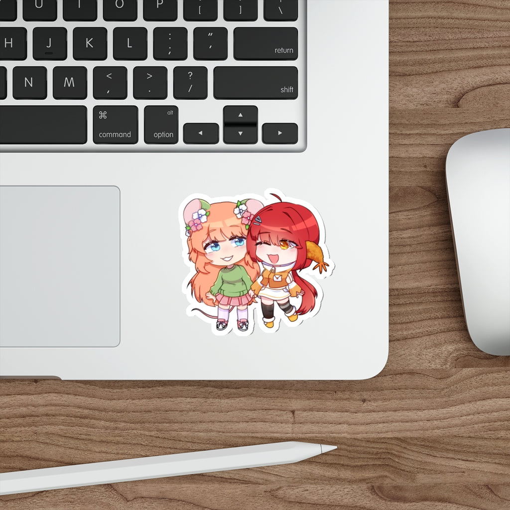 Cute Chibi Friends Vinyl Die-Cut Sticker — Kawaii Besties Decal